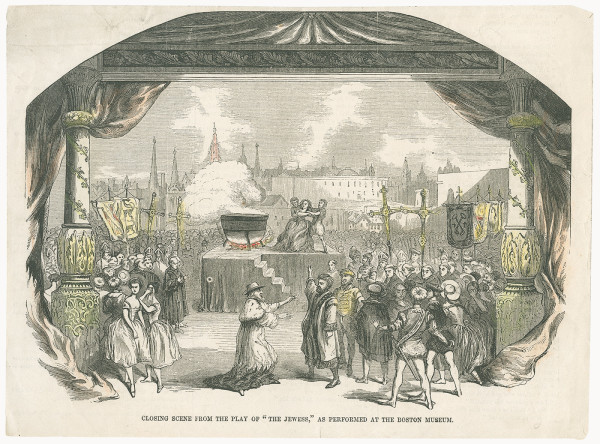 Printed view of The Jewess performed at the Boston Museum, 1853.