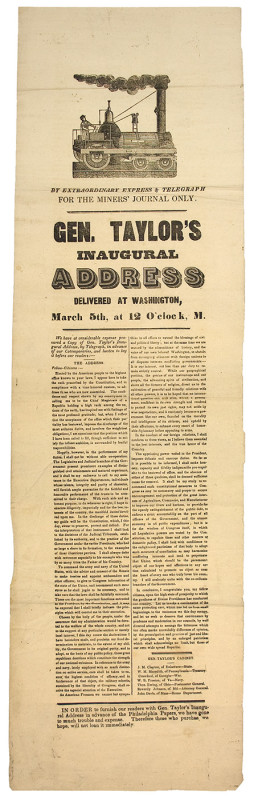 Zachary Taylor's Inaugural Address broadside