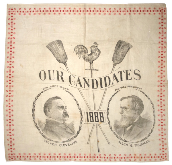 1888 campaign handkerchief Cleveland & Thurman