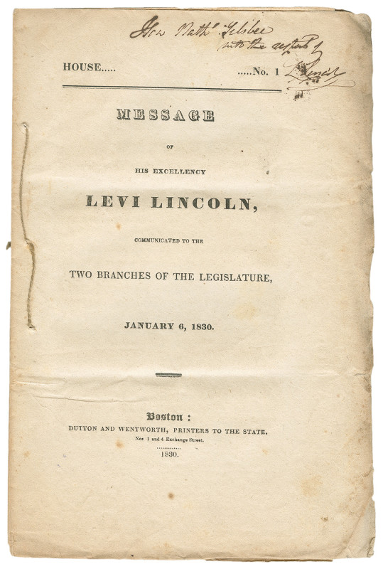Levi Lincoln address on railways in MA 1830