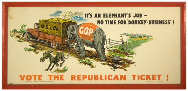 Republican campaign poster for the 1932 election season