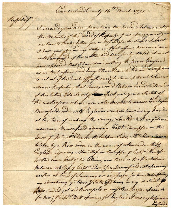 Hendricks archive letter