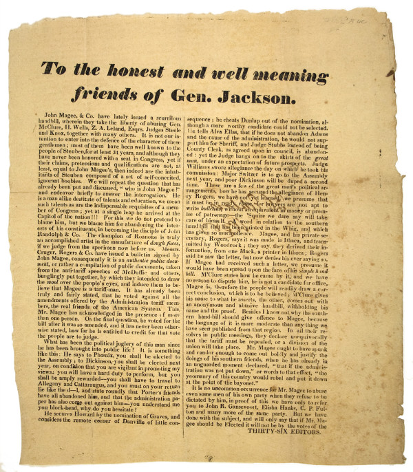 1828 Anti-Jackson Campaign Broadside (1)