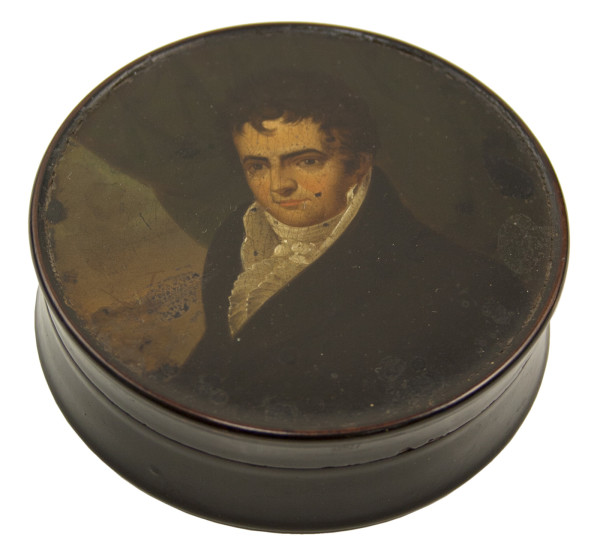Robert Fulton portrait on a snuff box after Benjamin West