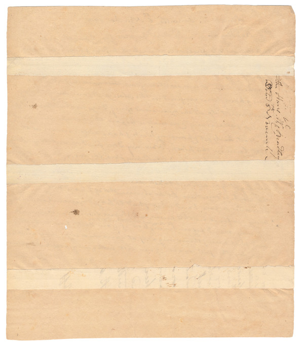 Revolutionary War hero William Barton writes from debtor's prison, 1815 (verso)