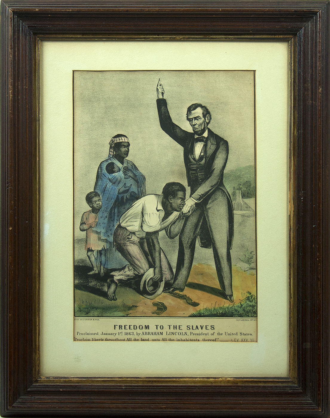 Currier & Ives lithograph Lincoln freeing slaves