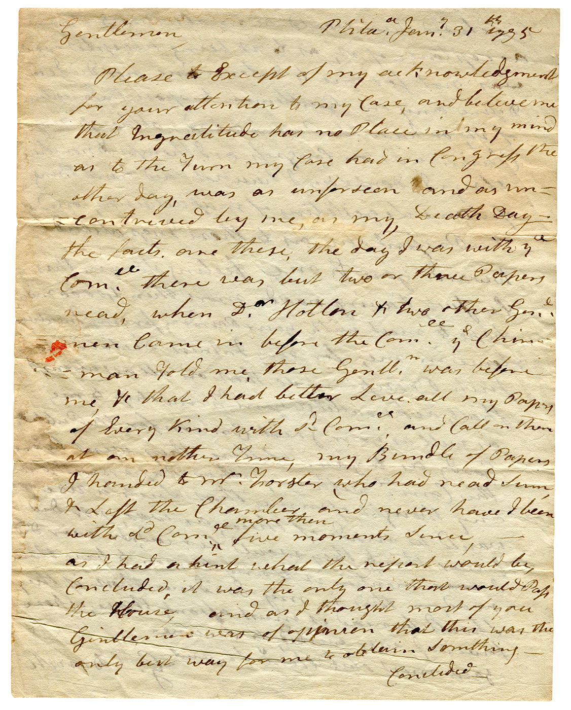 Revolutionary War soldier Gilbert Dench petitions Congress 1795 (1)